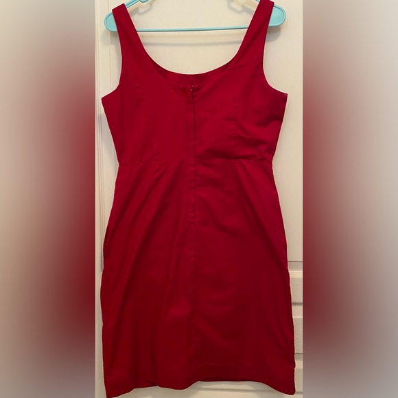 Anthropologie I Moulinette Soeurs Sleeveless Red Sheath Dress Front Bows TB5 - Picture 4 of 5